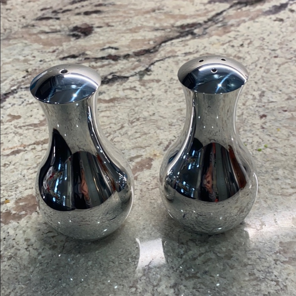 New In Box Nambe Salt and Pepper Shakers